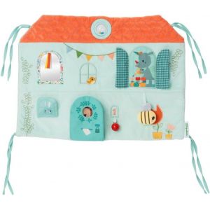 - Panneau d'activit&eacute;s B&eacute;b&eacute; - Th&egrave;me Ferme - Jouet d'&eacute;veil en Bois avec 8 Jeux sensoriels - Facile &agrave; Suspendre - D&eacute;veloppe motricit&eacute;, Vue et ou&iuml;e - D&egrave;s 9 Mois - 83179 - Neuf