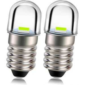 Kal-Ampoule Led E10 6v 2525 1smd Puce Verte 100lm Remplacement D'ampoule Led Pour Lampe De Poche Torche Paquet De 2 - Neuf