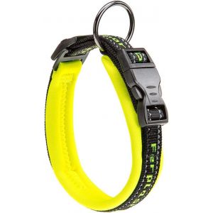 Eryi-Collier Chien Sport Dog, Collier Pour Chien De Taille Moyenne, Rembourrage Doux, Coutures Réfléchissantes, Étiquette Pour Le Nom De L'animal, Reglable, Taille: 2 Cm (33-43 Cm), Jaune - Neuf