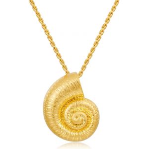 Kal-Collier Femme Plaqué Or U2013 Pendentif En Forme De Coquillage Élégant U2013 Chaîne Durable Et Confortable U2013 Bijou Raffiné Idéal Pour Toutes Les Occasions - Neuf