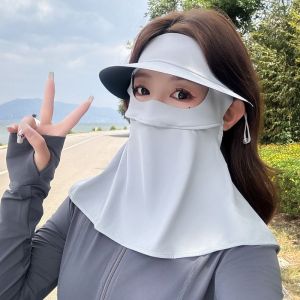 (Gris Clair) 1 Pièce Protection Solaire Masque Intégré Chapeau De Soleil Avec Protection Étendue Du Cou Été Anti-Ultraviolet Femmes Cyclisme Vêtements De Plein Air - Neuf