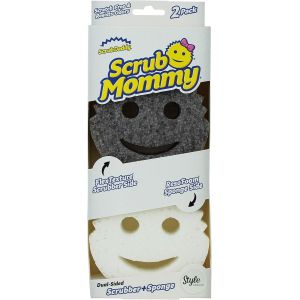 LETNERNY-Scrub Mommy Eponge Vaisselle - Eponge Reutilisable Lavable Cuisine Et Salle De Bain, Accessoire Maison, Flextexture Sans Gratter, Produits Et Accessoires De Nettoyage, Gris, Lot De 2 - Neuf