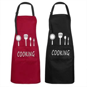 Tablier de cuisine imperméable Tablier réglable unisexe Tablier de chef imperméable avec 2 poches pour kit familial - Neuf