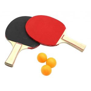 Ensemble De Raquettes De Tennis De Table Avec Poignee Ergonomique - Prise En Main Confortable, Bord Lisse, Texture Fine, Raquette De Ping-Pong Et Balles Incluses - Neuf