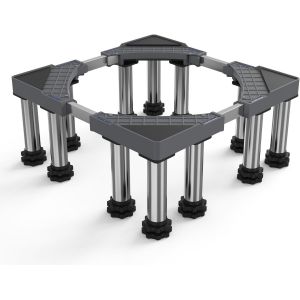 Support De Machine À Laver Base Socle Anti-Vibration 12 Pieds Plus Stables Pour Machine À Laver, Sèche-Linge, Frigo Réglable (43.5-63Cm,18¿20 Cm) - Neuf