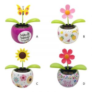 Figurine De Danseuse Solaire En Tournesol, Décoration De Bureau De Bureau À Énergie Solaire, Décoration De Rebord De Fenêtre Ou De Tableau De Bord De Voiture - Neuf