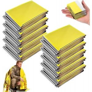 Jgd-Lot De 10 Couverture De Survie, 210 X 130 Cm Couverture Thermique, Or/Argent De Secours, Chauffante, De Premiers Secours, Usage Ext&eacute;rieur, Camping, Randonn&eacute;e - Neuf