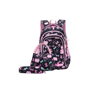 Ensemble sac &agrave; dos imperm&eacute;able pour enfant avec sac &agrave; main et trousse - Noir - Neuf