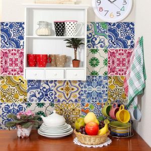 Eryi-- Autocollants Carrelage Salle De Bain Et Cuisine 24 Pcs 10x10 Cm - Ps00137 Décoration Murale En Carrelage Mosaïque Pvc Imperméable Style Carreaux De Ciment Azulejos - Neuf