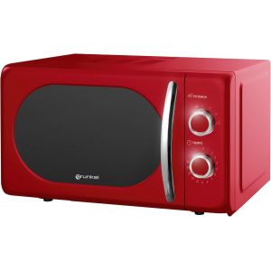 NouvelHorizonstore-Micro-ondes de 20 l de capacit&eacute; MW-20 avec design vintage et 5 niveaux de puissance - Fonction d&eacute;cong&eacute;lation et minuterie - 700 W (rouge) - Neuf