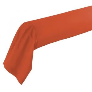 Taie De Traversin - Paprika - 85 X 185 Cm - 100% Coton - Certification Oeko-Tex&reg; - Finition Point De Bourdon - Neuf