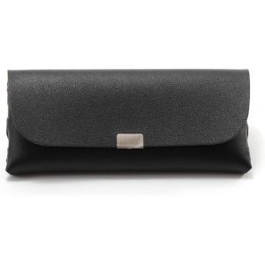 Kathlelxh-Etui À Lunettes Pour Femmes Hommes, Etui À Lunettes En Cuir Pu Avec Doublure Microfibre Etui À Lunettes (Noir)[H1388] - Neuf