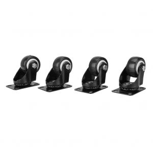 Lot de 4 roulettes pivotantes legeres en PVC de 1,7"" avec plaque superieure a 360 degres (sans frein) - Neuf