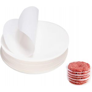 Letnerny-500 Pièces Disques À Burger, Papier Burger, Papier Steak Haché, Papier Burger Rond Blanc, Papier Burger 10cm, Papier Parchemin Hamburger, Utilisé Pour Couper Des Hamburgers Et Des Boulettes - Neuf