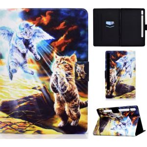 KAL-Coque Pour Lenovo Tab P12 12,7 Pouces 2023 &Eacute;tui Housse De Protection En Cuir Pu Tablette Cover Avec Veille/R&eacute;veil Automatique Et Porte-Stylet Pour Lenovo Tab P12 2023, Engel Katze - Neuf