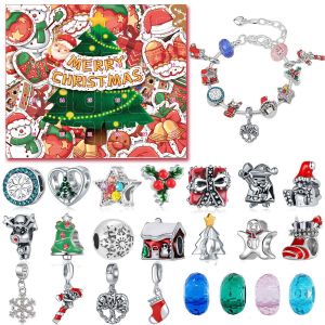 Rouge De L'arbre De No&euml;l Bracelet Compte &Agrave; Rebours Blind Box&iquest;2023 Calendrier De L'avent Enfant Fille, No&euml;l, Calendrier De Bijoux Bracelet Fille De 5 &Agrave; 12 Ans, - Neuf