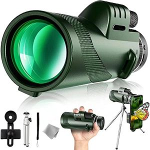 Asas-Ahybzn Télescopemonoculaire 40x60 Hdmonoculaire Adultemonoculaire Pour Smartphone,Support Étanche Fmc Bak4 Pour Escalade,Chasse,Concert,Football - Neuf