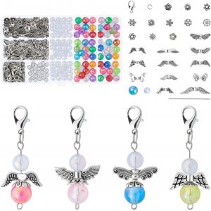 Lbgwp60-Porte-Clés Ange Gardien À Faire Soi-Même - Pendentif Ange Perlé Pour Bricolage De Mariage, Bijoux - Artisanat - Ange Perlé, Perle Verre Acrylique - Neuf