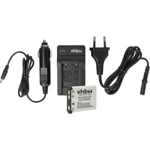 vhbw 1x station de charge, 1x adaptateur allume-cigare, 1x batterie, 1x c&acirc;ble d'alimentation compatible avec Fujifilm FinePix JX380, JX370, JX375 - Neuf