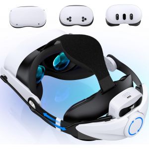 Bandeau L&eacute;ger Compatible Avec Quest 3/3S/Quest 2, Bande Vr Elite Confortable Pour Accessoires Meta Quest 3/2, Remplacement De Sangle R&eacute;glable, Soutien Et Confort Am&eacute;lior&eacute;s, Bandeau De Batter[Z869] - Neuf