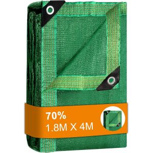 Ulteronixshop-Filet Protection Solaire 70% &agrave; Abat-Jour en Maille r&eacute;sistante pour Bloquer Les Rayons UV Vert pour Plantes de Jardin des Fleurs Serre Grange ou Chenil Toit Couvre 1,8m x 4m - Neuf