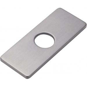 Cache-trou pour robinet d'evier, plaque de finition pour meuble-lavabo, rosace rectangulaire en acier inoxydable, finition nickel brosse de qualite superieure, resistant a la corrosion - Neuf