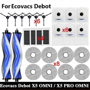Pour X5 OMNI / X5 PRO OMNI Robot Aspirateur Pi&egrave;ces de Rechange Sac &agrave; Poussi&egrave;re C&ocirc;t&eacute; Principal Brosse Filtre Vadrouille Accesso - Neuf