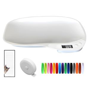 P&egrave;se-Personne Pour Petits Animaux, Chat Avec M&egrave;tre Ruban, Colliers Et Tableaux De Tenue De Registres, Mini Balance Num&eacute;rique Lcd Pour Chien, Chiot Avec 4 Modes De Pes&eacute;e (Kg/Oz/Lb/Ml) (35,6 X 25,4 Cm - Neuf