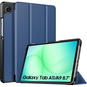 LORANKA-Coque pour Samsung Galaxy Tab A11 8,7 Pouces 2025/Galaxy Tab A9 8,7 Pouces 2023, &Eacute;tui pour Tablette Ultra-Mince et L&eacute;ger &agrave; Trois Volets, Bleu Fonc&eacute; - Neuf