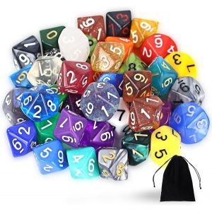 40 Pièces Dés Polyédriques,D10 Dés 10 Faces De Jeux De Dés En Acrylique,Polyédrique Jeu De Table Dés Avec Sacs À Velours Gratuit,Multicolore Dés Pour Dnd Dice Rpg Mtg Table Jeux.[E3276] - Neuf