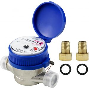 CHECARZHN--NO1-Compteur D'Eau De Jardin 1/2 Pouces, Compteur D'Eau Froide Calibré, Compteur De Ro et Avec Accessoires De Montage Et Couvercle De Protection, Pour U Domestique, Jardin, Maison 0-40¿ 1, - Neuf