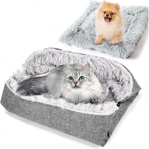 Lit Pour Chat Tapis De Chat 2 En 1 Lit De Chat Tapis De Chat,Panier Chat,Coussin Chien,Panier De Chat Confortable,Canapé Pour Chien,Panier Pour Petits Chiens Et Chats,60cm * 52cm( Gris) - Neuf