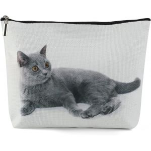 MAA-Pochette Maquillage, Petite Trousse de Toilette, Style Chat Mignon Trousse Maquillage pour Amoureux des Chats comme Cadeau, Trousse de Toilette Personnalisé Portable pour Vie Quotidien Voyage - Neuf