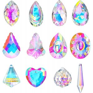 Nouvelhorizonstore-Lot De 12 Prismes En Cristal Arc-En-Ciel &iquest;&iquest; Suspendre Pour Fen&iquest;&ordm;tre, Lustre De Rechange Pour D&iquest;&iquest;Coration De Lampes - Neuf