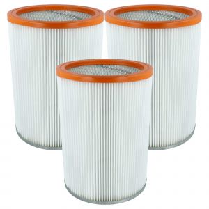 vhbw 3x filtre pliss&eacute; compatible avec WAP Turbo D/X-B1., D-B1, M1, D2, M2, D aspirateur - orange / blanc - Neuf