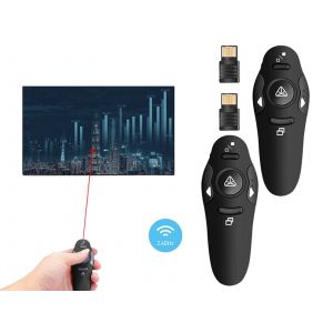 T&eacute;l&eacute;commande de pr&eacute;sentation sans fil avec pointeur laser - Lot de 2 - Neuf