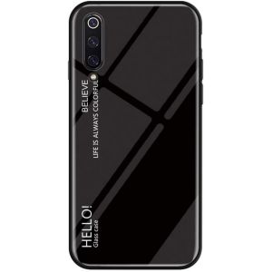 Kal-Coque Pour Xiaomi Mi 9 [Avec Film De Protection Écran],Coque Avec Revêtement Arrière En Verre Trempé Avec Motif Marbre + Tpu Silicone Souple Anti Choc Case Cover (Noir) - Neuf