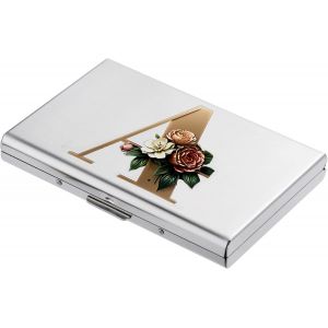KALANKA-® Porte Cartes de Crédit, Portefeuille Fin en Métal avec Blocage RFID, Design Tendance et Motifs Artistiques, pour Homme et Femme. (6 Cartes/Argent/A) - Neuf