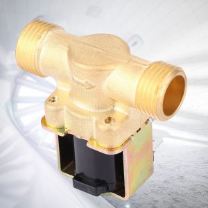 Electrovanne electrique en laiton normalement fermee G1/2"", filetage male pour eau (DC 24 V) - Neuf