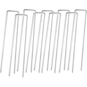 KALANKA-Piquets de jardin robustes en forme de U, parfaits pour membrane de contrôle des mauvaises herbes, gazon artificiel, filet, tissu. Piquets de sol de qualité supérieure (10, diamètre 3 mm/150 - Neuf