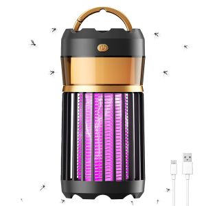 Lampe Anti Moustique,3 in 1 lampe Anti Moustique Camping Rechargeable,Mouche Electrique pour la Maison,le Jardin,le Camping,le Bureau(Noir) - Neuf