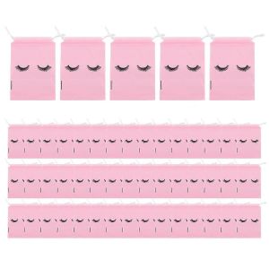 50 pièces Sacs de suivi des cils Trousses de maquillage en plastique Trousse de maquillage de toilette Voyage cosmétique avec dessin - Neuf