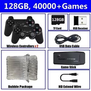 Ore-Consoles De Jeux Vidéo M8,2.4g,Double Manette Sans Fil,20000 Jeux,Tv Game Stick,4kfor,Ps1,David,Gba,Rétro,Déterminer Le Lecteur De Jeu--M8 128g No Box - Neuf