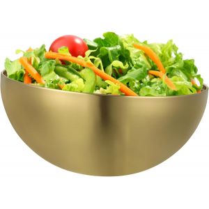 Saladier En Acier Inoxydable Dor&eacute;-Grand Saladier De 26 Cm-&Eacute;l&eacute;gant Bol M&eacute;langeur Dor&eacute; Pour La Cuisine-M&eacute;lange,Cuisson Et Servir,Passe Au Lave-Vaisselle Et Polyvalent - Neuf