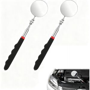 KALANKA-Lot de 2 outils de ramassage magn&eacute;tiques avec poign&eacute;e t&eacute;lescopique, miroirs d'inspection de voiture flexibles avec poign&eacute;e t&eacute;lescopique, miroir de r&eacute;cup&eacute;ration extensible pour m&eacute;canicien - Neuf