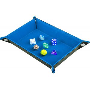 Eryi-Plateau Dés À Double Face, Rectangle Pliant En Cuir Pu Et Porte-Dés En Velours Bleu Ciel Pour Donjons Et Dragons Dg Dice Ding Et Autres Jeux De Table - Neuf