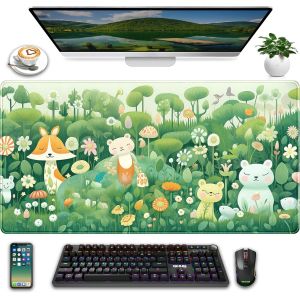 Grand Tapis De Souris De Jeu Avec Motif De Chat Mignon Violet Kawaii - Tapis De Souris De Jeu, Pour Fille, Femme, Bureau, Ordinateur Portable Et Tapis De Souris, 80 X 40 Cm - Neuf
