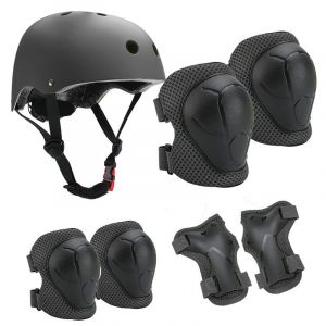Kit De Protection Pour Vélo Pour Enfants, 7 Pièces, Casque Réglable, Coudières, Genouillères, Protège-Poignets, Kit De Protection Pour Enfants, Skateboard, Cyclisme, Roller, Scooter - Neuf