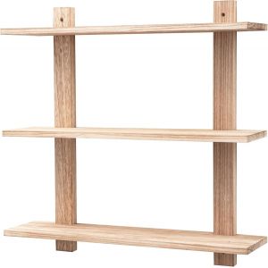 Étagère Flottante À 3 Niveaux, Longue Étagère Murale, Étagère Au-Dessus Des Toilettes, Étagères De Salle De Bain Suspendues Pour Rangement Et Décoration De Style Rustique Pour Salon - Neuf