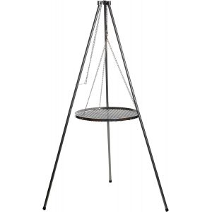 Ulteronixshop-Tr&eacute;pied pour Barbecue 1,50m &iquest; Support R&eacute;glable en Hauteur en Acier Galvanis&eacute; INOX &iquest; Cha&icirc;nes Incluses &iquest; pour Brasero, Barbecue Pivotant, Ext&eacute;rieur, Camping - Neuf